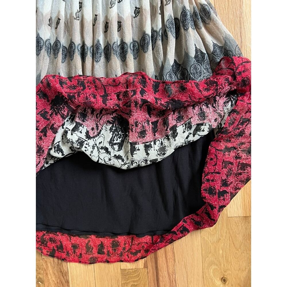 Laundry Regency Boho Print Silk Empire Waist Babydoll Dress Whimsigoth size 12 - Picture 7 of 9